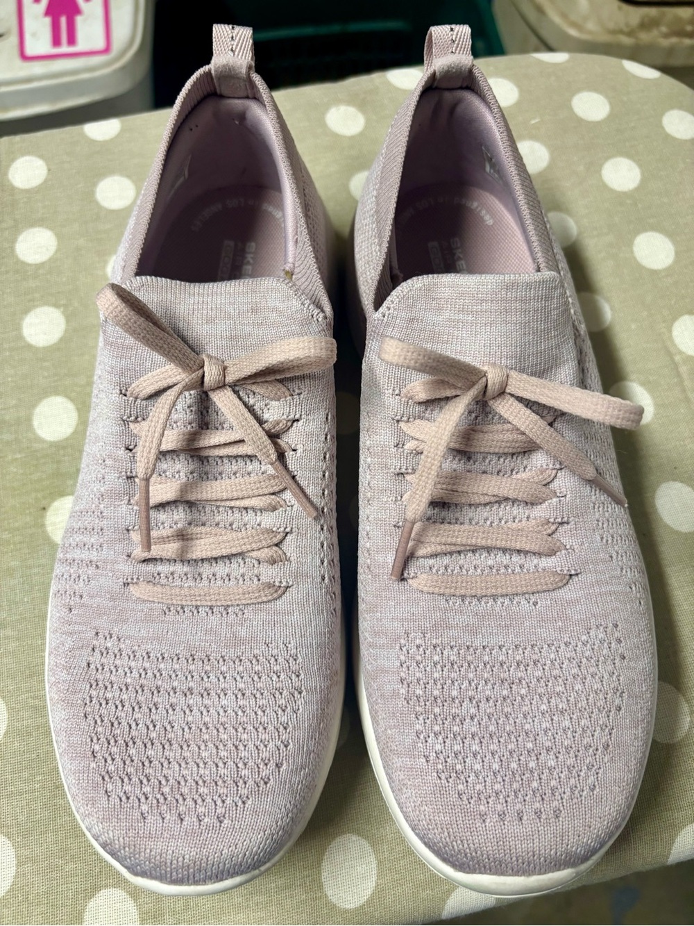 Skechers Women's Knit Slip-On Sneakers in Light Mauve Size 7